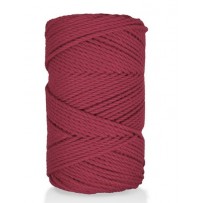 Virvė medvilninė sukta bordo apvali 4mm